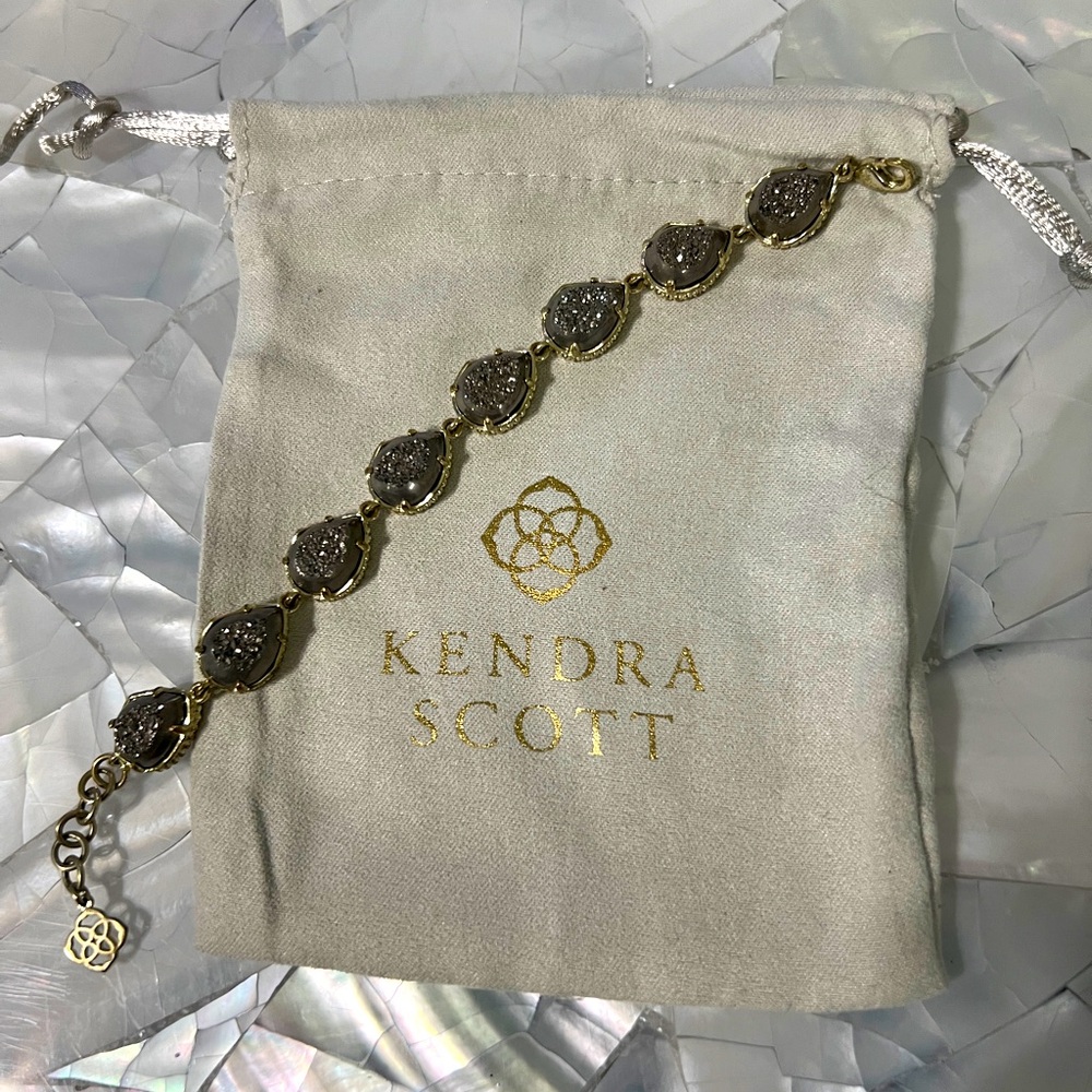 RARE Kendra Scott Brynn Bracelet in Platinum Druzy